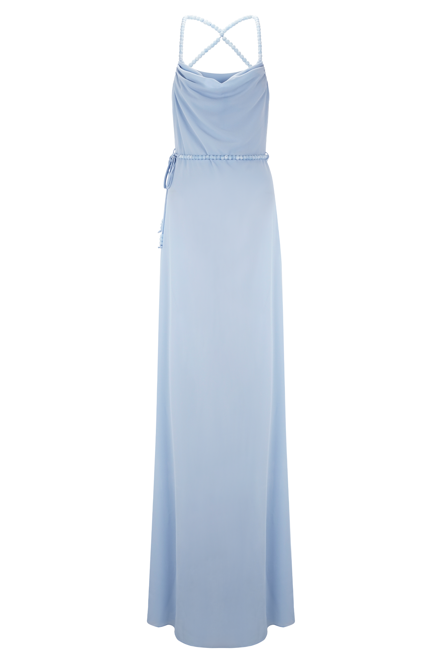 Elaine Chiffon Beaded Maxi Dress - Sky Blue