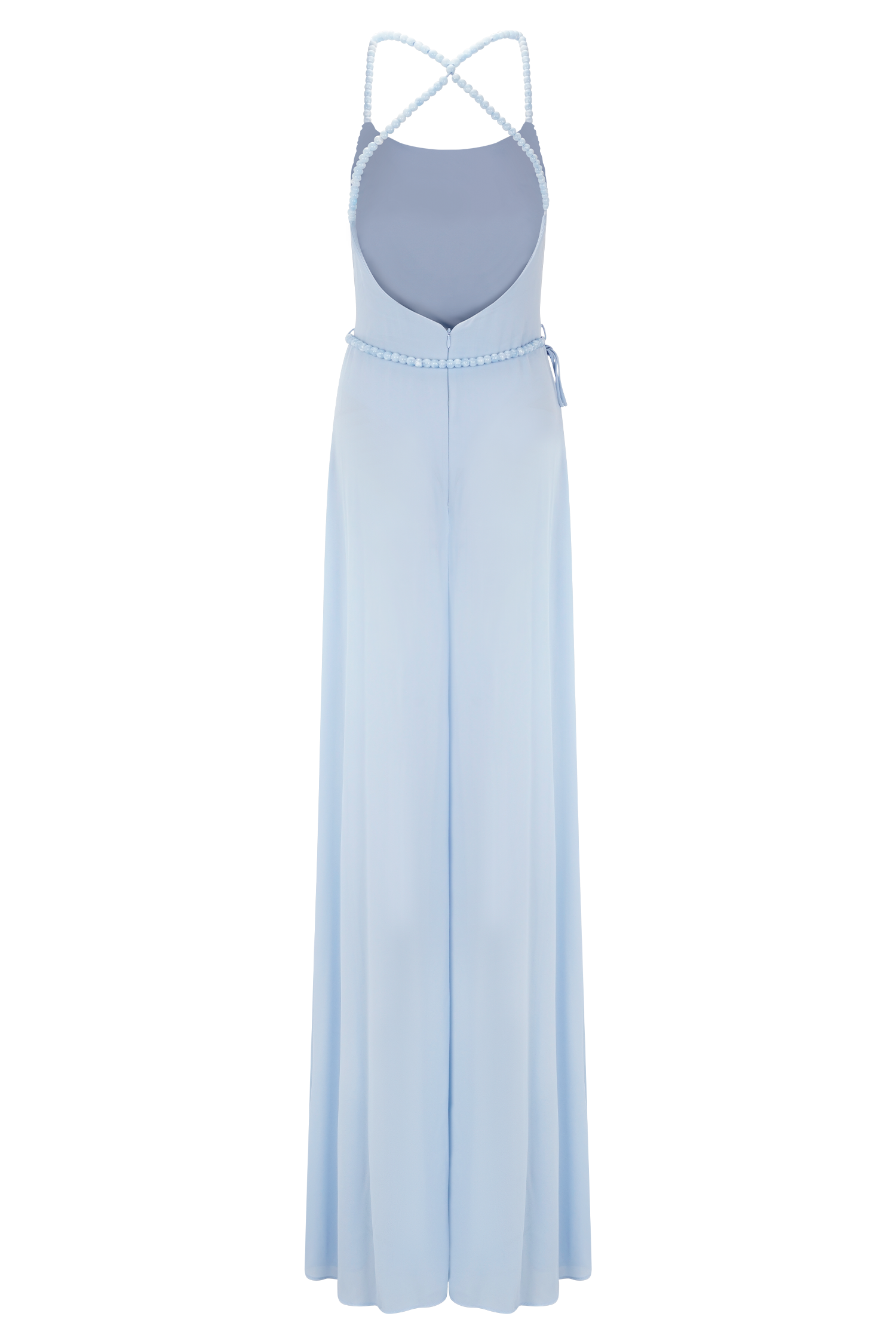 Elaine Chiffon Beaded Maxi Dress - Sky Blue